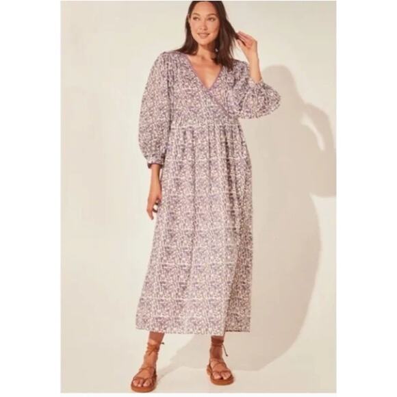 Daughters of India Dresses & Skirts - Daughters of India Binita Maxi Dress Purple Floral 100% Cotton Size Small NEW